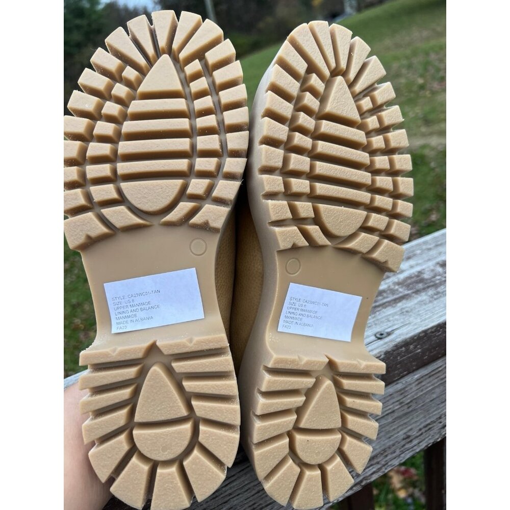 New CALIA by Carrie Underwood Kendra Vegan Leather Chunky Clogs | Tan Size 8 - Picture 6 of 6